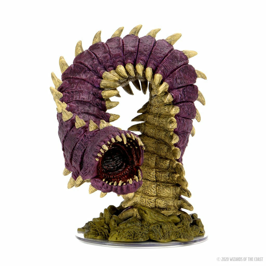 Image of Dungeons & Dragons Fangs & Talons Purple Worm Premium Painted Miniature 96002