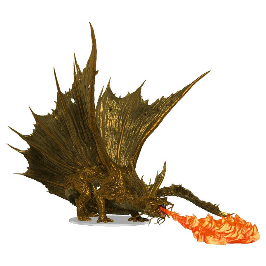 Image of Dungeons & Dragon D&D Fantasy Miniatures PAINTED Adult Gold Dragon WZK96116