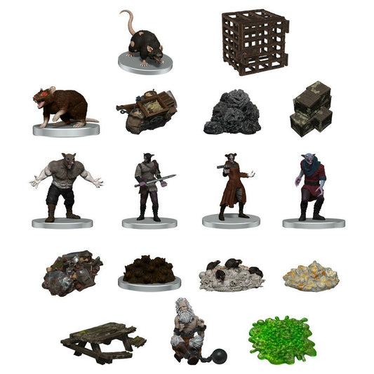 Image of Dungeons & Dragons Adventure in a Box: Painted Wererat Den Miniatures WZK96207