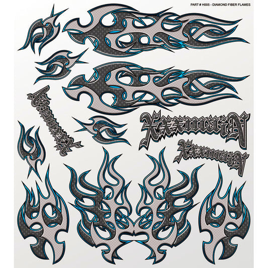 Image of Diamond Fiber Flames Large Decal