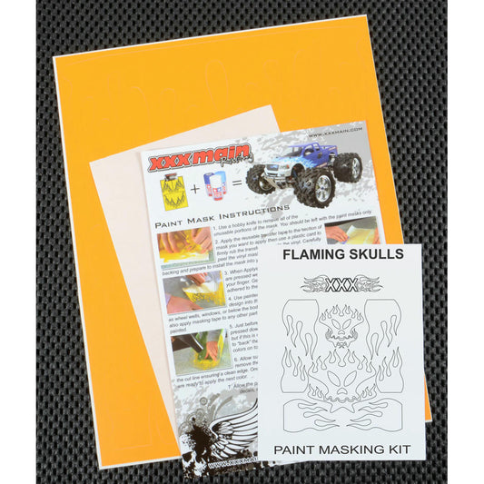 Image of XXX Main Flaming Skulls R/C Car/Truck Body Paint Mask Set XXXM009L