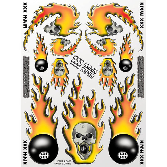 Image of Skulls O'Fire Sticker Sheet