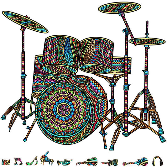 Image of Drum Set Wooden Puzzle, 200 Pcs