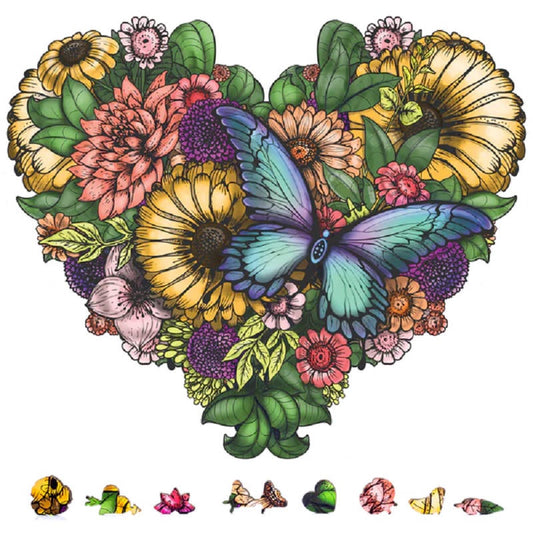 Image of Flower Heart Wooden Puzzle 200 Pcs