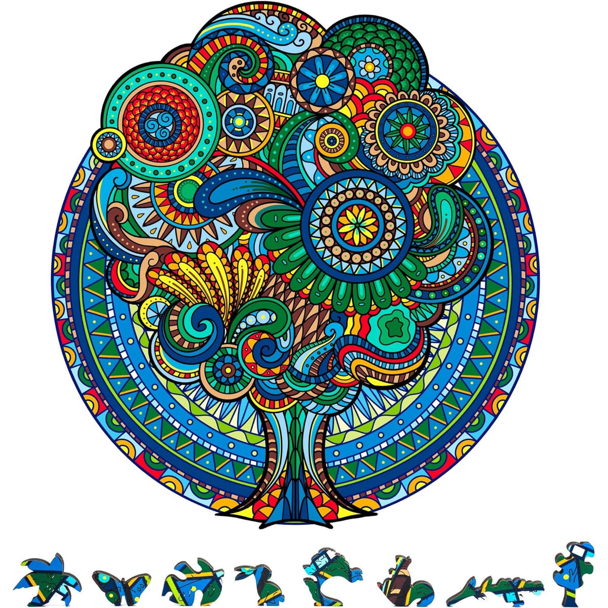 Image of Floral Retro Wooden Jigsaw Puzzle, 500 Pcs