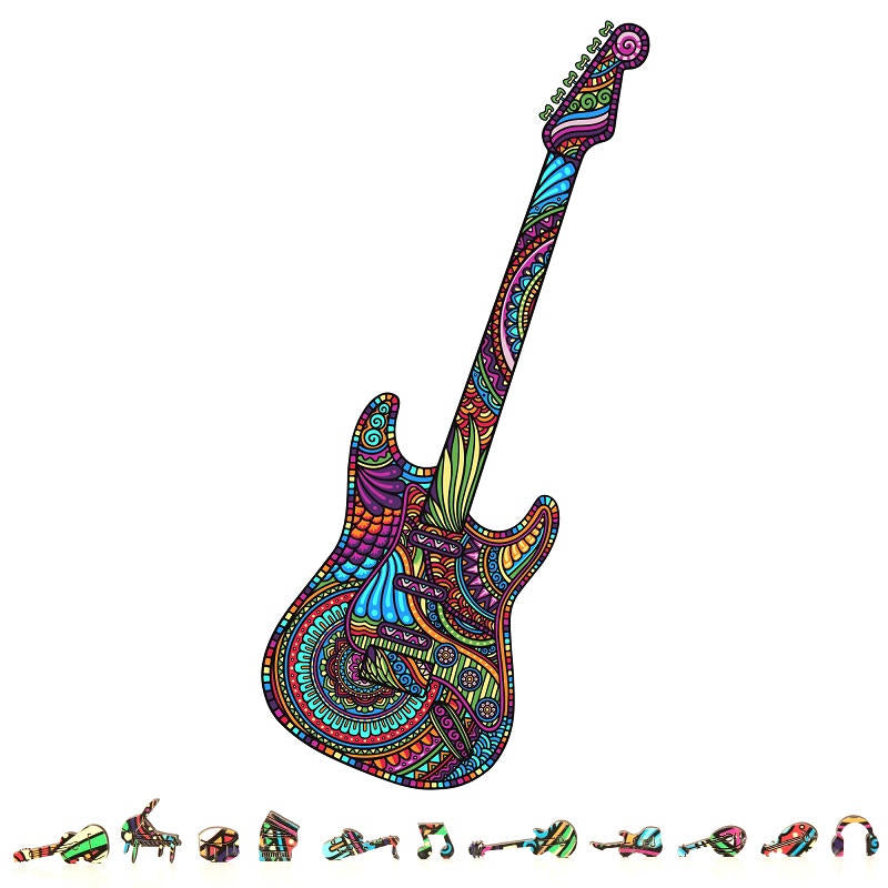 Image of Guitar Wooden Puzzle, 200 Pcs