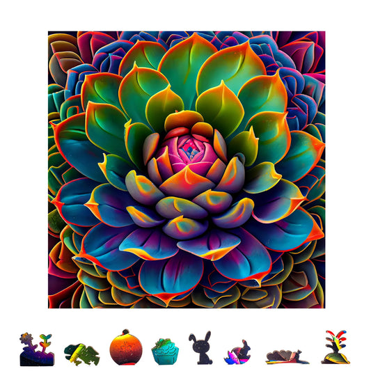 Image of Simply Succulent Wooden Puzzle, 500 Pcs