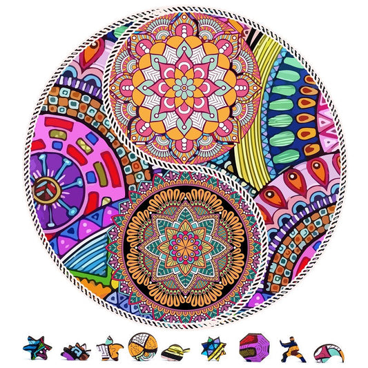 Image of Yin Yang Flowers Wooden Puzzle 200 Pcs