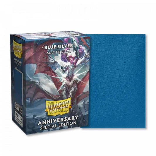 Dragon Shields: (100) Matte Dual - Special Anniversary Edition Blue / Silver