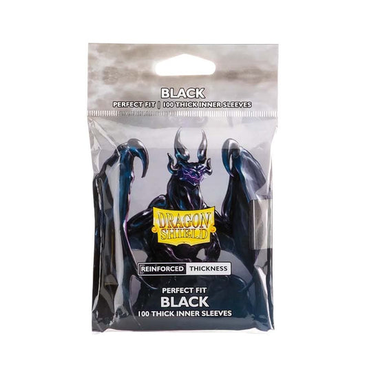 Dragon Shields Perfect Fit: (100) Thick Inner Sleeves - Standard Size - Black