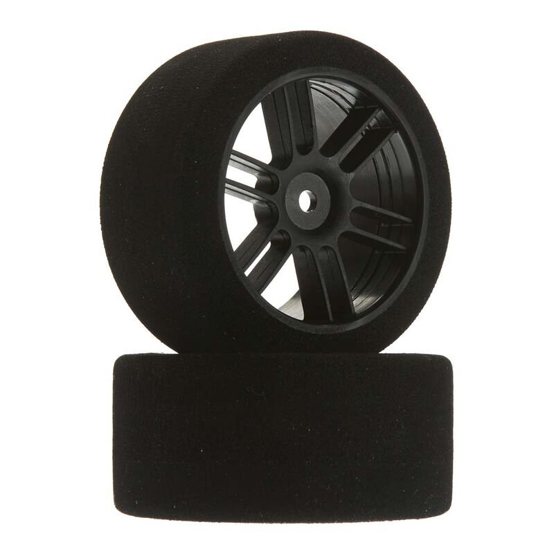 Rear 30mm Nitro Touring Foam Tire, Blk Whl, 40 (2)
