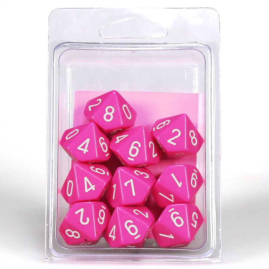 Opaque: Poly D10 Pink/White (10)