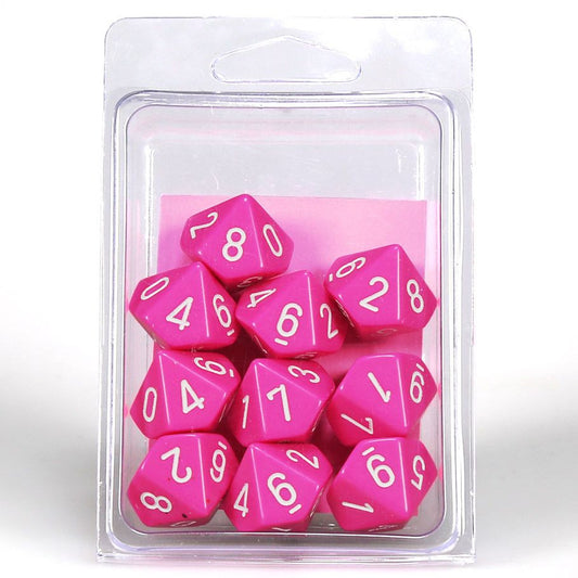 Opaque: Poly D10 Pink/White (10)