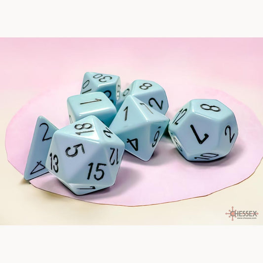 Opaque Polyhedral Pastel Blue/black 7-Die Set