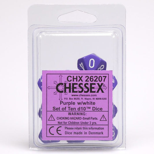 Opaque: Poly D10 Purple/White (10)