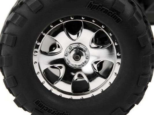 Mounted GT2 Tire, S Compound, on Warlock Wheel, Chrome Glued,