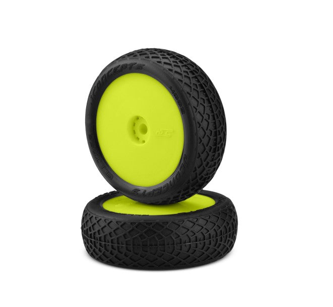 Ellipse, Green Compound Tires, Pre-Mounted, Yellow Wheels, Fits Losi Mini-B Front