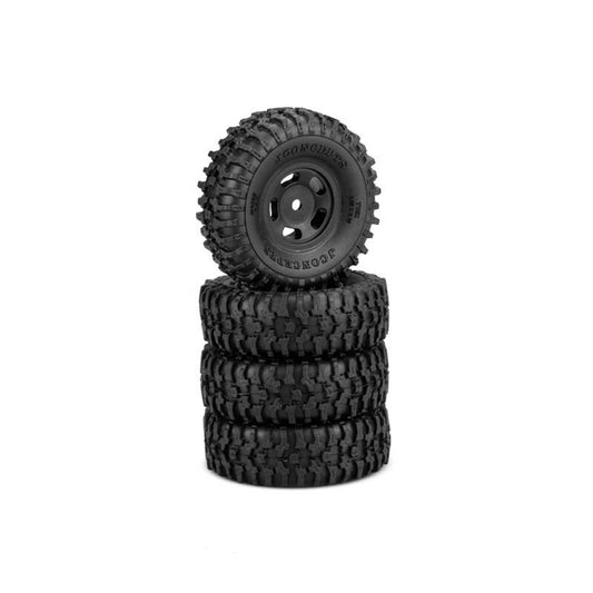 Tusk 1.0 Tires, Gold Compound, Pre-Mounted, Black 3431B Glide 5 Wheel, Fits Axial SCX24