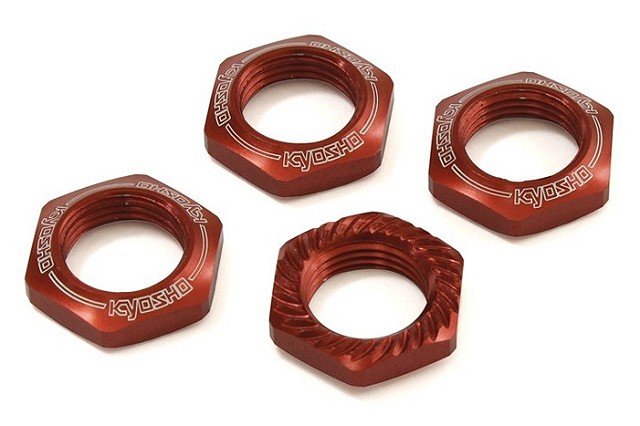 Red 17mm Serrated Wheel Nut (4pcs)