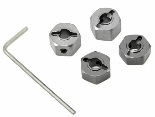 12MM pin-lock WHEEL Alloy HEX ADAPT Stampede/Rustler **GUN METAL**