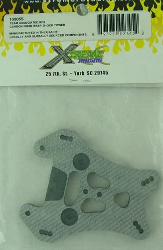 RC8 SILVER CF REAR SHOCK TOWER