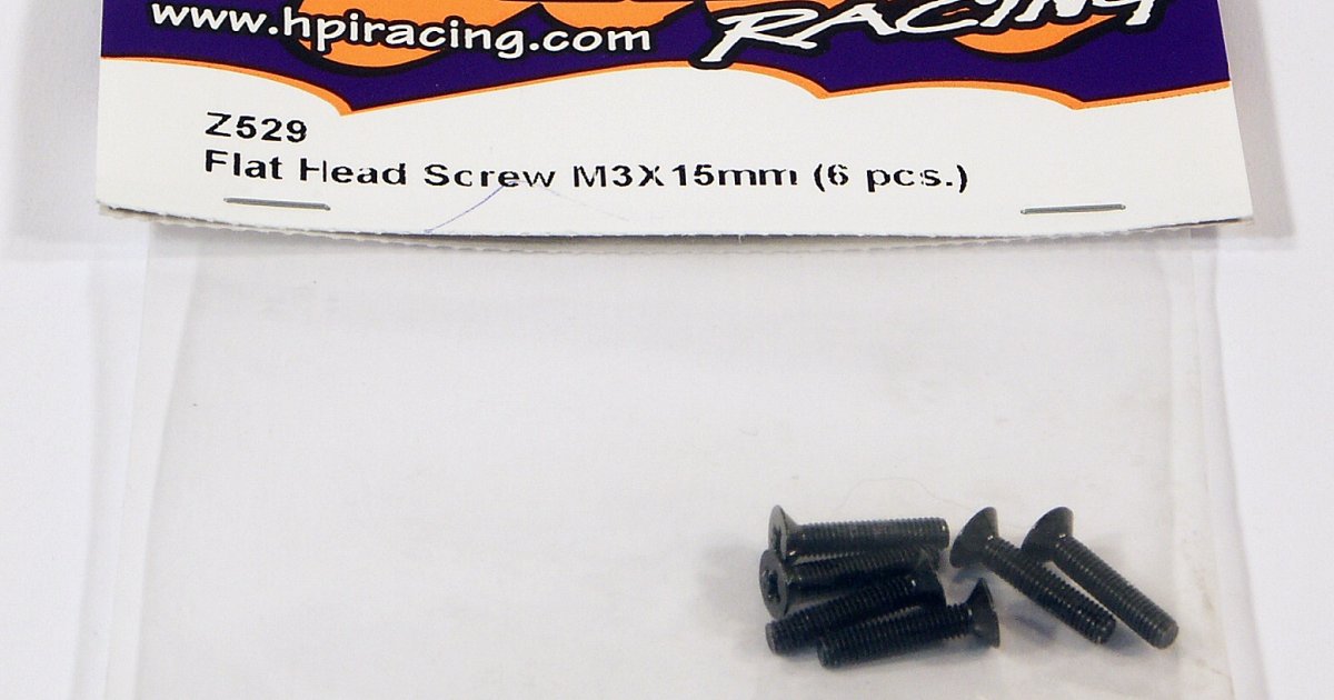 HPI Flat Head Screw M3x15mm (6)